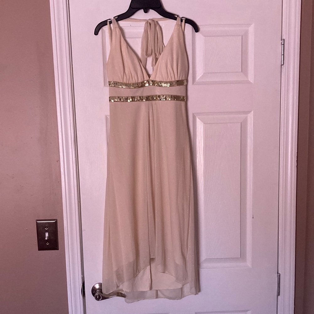 Shimmery off white evening dress